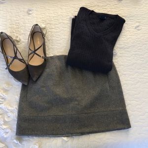 Gray Wool Skirt